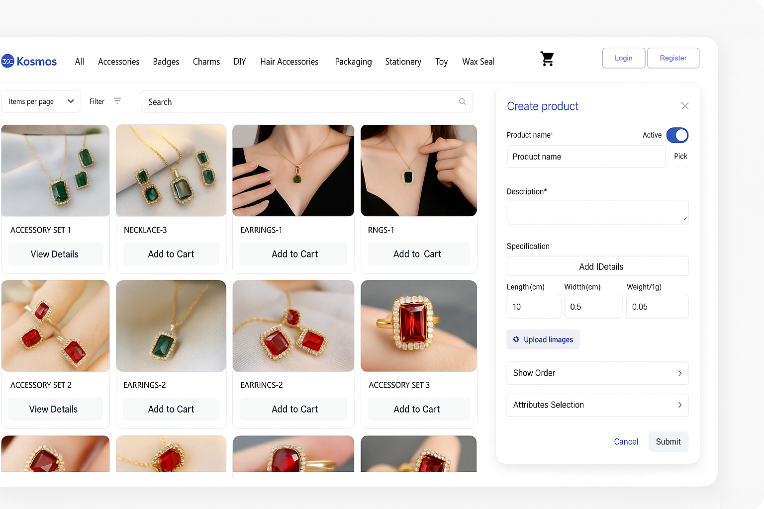 KMS E-commerce UI preview