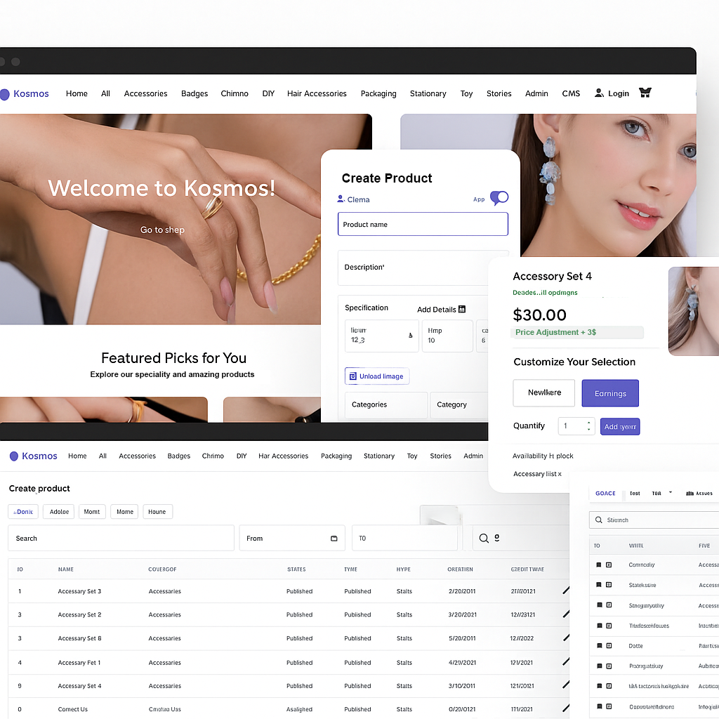 KMS E-commerce UI preview